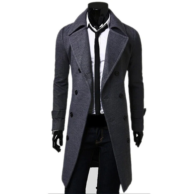 High Quality Wool Blend Trench Coat | Slim Fit