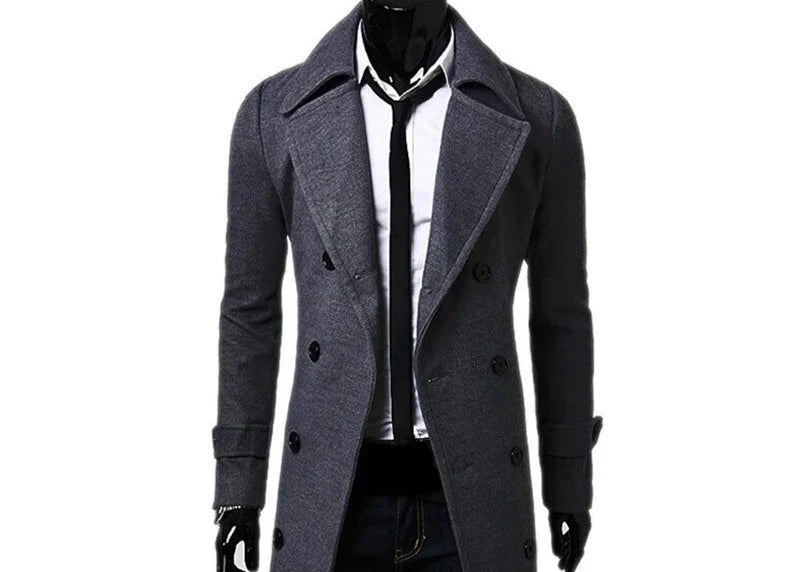 High Quality Wool Blend Trench Coat | Slim Fit