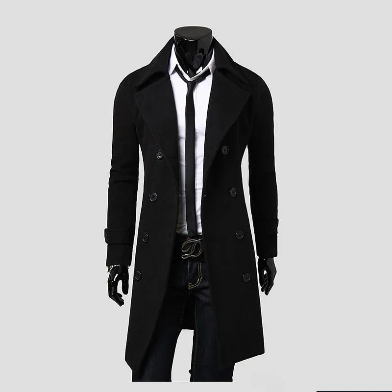 High Quality Wool Blend Trench Coat | Slim Fit