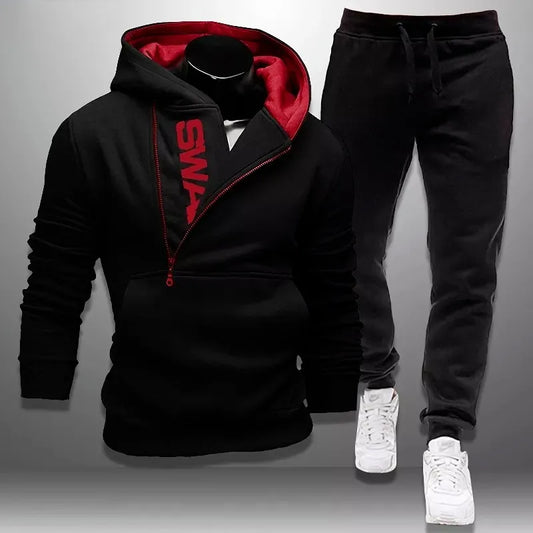 Men's Zipper Hoodie Tracksuit Set