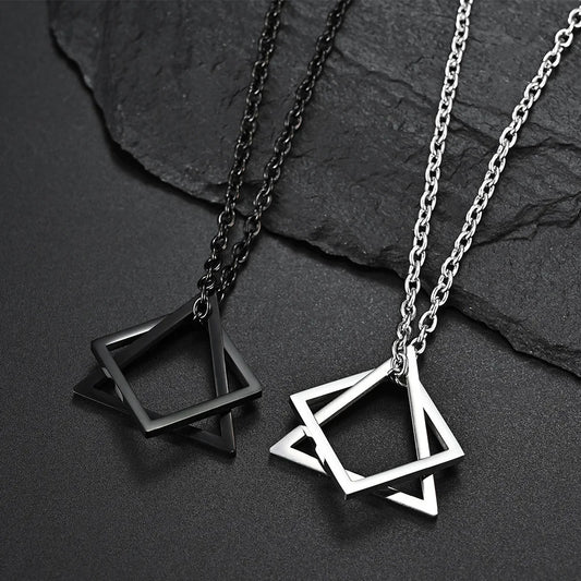 Trendy Geometric Pendant Necklace For Men - Fashion Jewelry